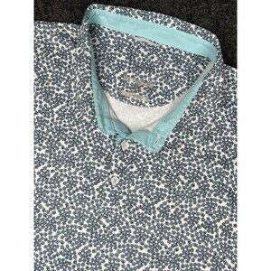 Swannies Polo Shirt Men’s 3XL Golf Floral AOP Performance Blue Stretch
